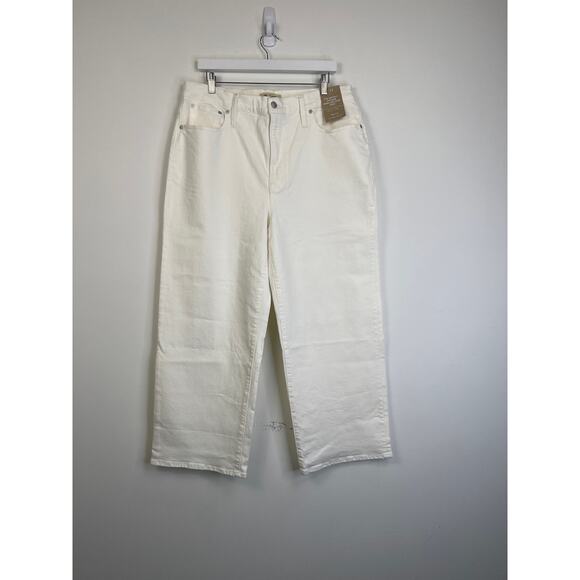 MADEWELL White The Perfect Vintage Wide-Leg Crop Jean NWT Size 29 - Picture 7 of 9